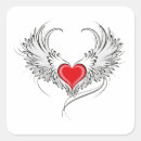 Search for heart with angel wings stickers Red