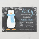 Search for penguin baby boy shower invitations Baby its cold outside