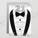 Search for mens 21st birthday invitations Silver