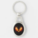 Search for winged hearts key rings Black