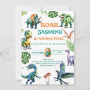 Search for blue dinosaur birthday invitations Stomp chomp rawr
