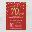 Search for red and gold birthday invitations Adult birthday party