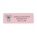 Search for koala bear return address labels Pink