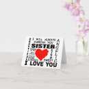 Search for i love you sister cards Heart