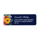 Search for navy and yellow return address labels Pretty