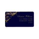Search for navy blue damask return address labels Classic