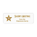 Search for seasons greetings return address labels Gold