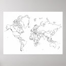 Search for black and white world map posters Countries