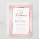 Search for rose gold 70th birthday invitations Minimalist