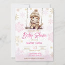 Search for snowflake baby girl shower invitations Pink snowflakes