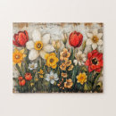 Search for tulip flowers puzzles Rustic