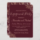 Search for burgundy gold engagement party invitations Elegant