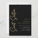 Search for gold sweet 16 invitations Black and gold