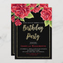 Search for black gold red birthday invitations Roses