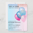 Search for balloon gender reveal invitations Pink blue