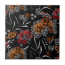 Search for black flower pattern tiles Vintage