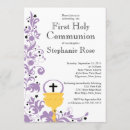 Search for purple first communion invitations Chalice