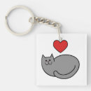 Search for love of cats key rings Heart