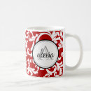 Search for red damask mugs White