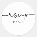 Search for rsvp wedding stickers Black and white