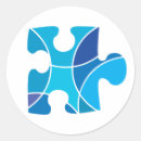 Search for puzzle pieces stickers Blue
