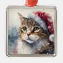 Search for santa cat christmas tree decorations Watercolor