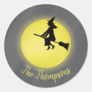 Search for witch on broomstick stickers Trick or treat