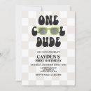 Search for one cool dude birthday invitations Retro