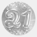 Search for 21 birthday stickers Girly