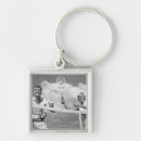 Search for tennis square key rings Black and white