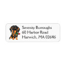 Search for cartoon dog return address labels Dachshund