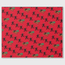 Search for christmas santa sleigh wrapping paper Red