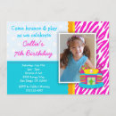 Search for zebra print birthday invitations Girl