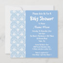 Search for white damask pattern invitations Blue