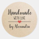 Search for handmade with love round stickers Script