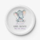 Search for elephant baby shower plates It's a girl