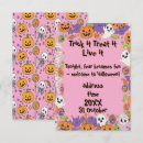 Search for pink halloween invitations Skull