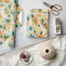 Search for peacock feathers wrapping paper Teal