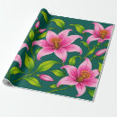 Search for lily wrapping paper Green leaves
