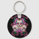 Search for girly skull round key rings Pink