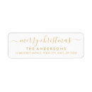 Search for gold script return address labels Merry christmas