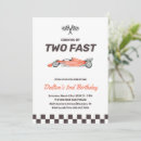 Search for racecar birthday invitations Two fast
