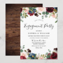 Search for rustic wood engagement party invitations Burgundy