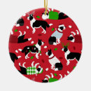Search for border collie christmas tree decorations Red