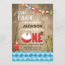 Search for the big one 1st birthday invitations Little fisherman