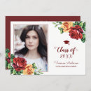 Search for red rose graduation invitations Floral