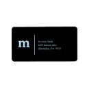Search for masculine monogram return address labels Black