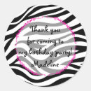 Search for pink zebra birthday party stickers Girly