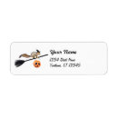 Search for flying witch return address labels Broomstick