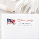 Search for 4th of july return address labels Red white and blue